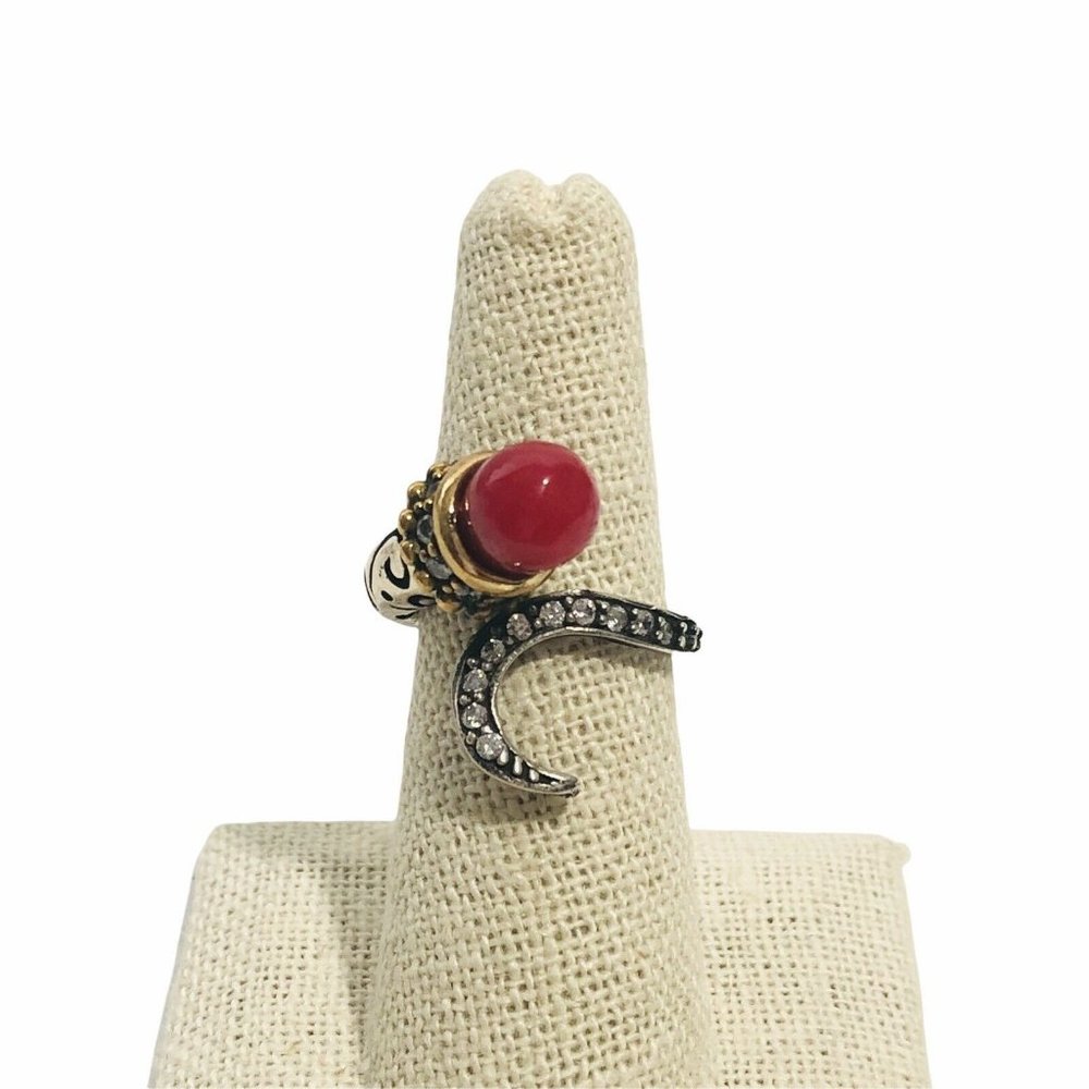 Natural Red Carnelian Stone 925 Sterling Silver TURKISH Women's 7.5 Adjustable